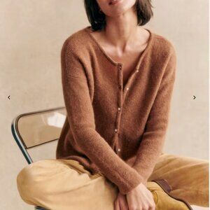 Sezane Gaspard Cardigan in Camel